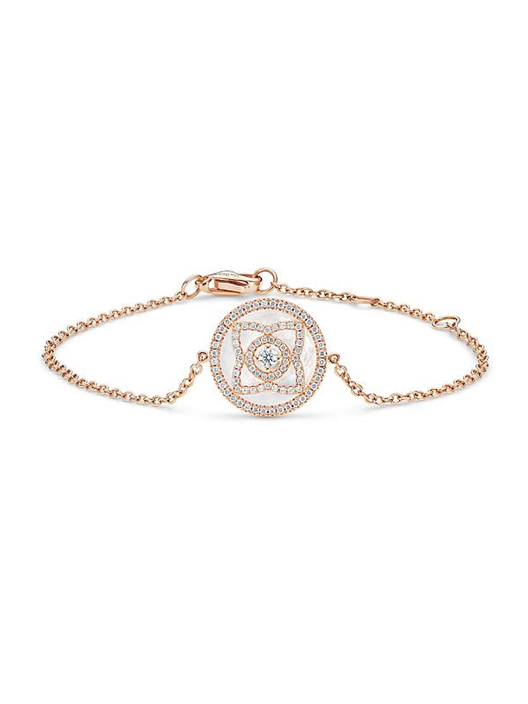 Enchanted Lotus 18K Rose Gold, Diamond, & Mother-Of-Pearl Bracelet