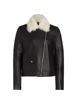 Maximilian Shearling Collar Jacket