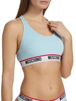 Core Stretch Cotton Logo Sports Bra