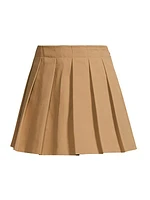 Cotton Pleated Miniskirt