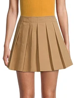 Cotton Pleated Miniskirt