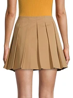 Cotton Pleated Miniskirt