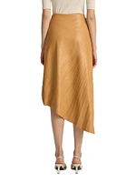 Tracy Pleated Vegan Leather Skirt