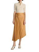 Tracy Pleated Vegan Leather Skirt