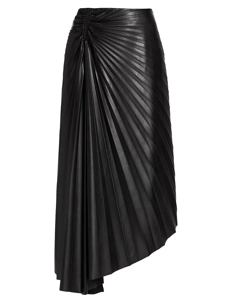 Tracy Pleated Vegan Leather Skirt