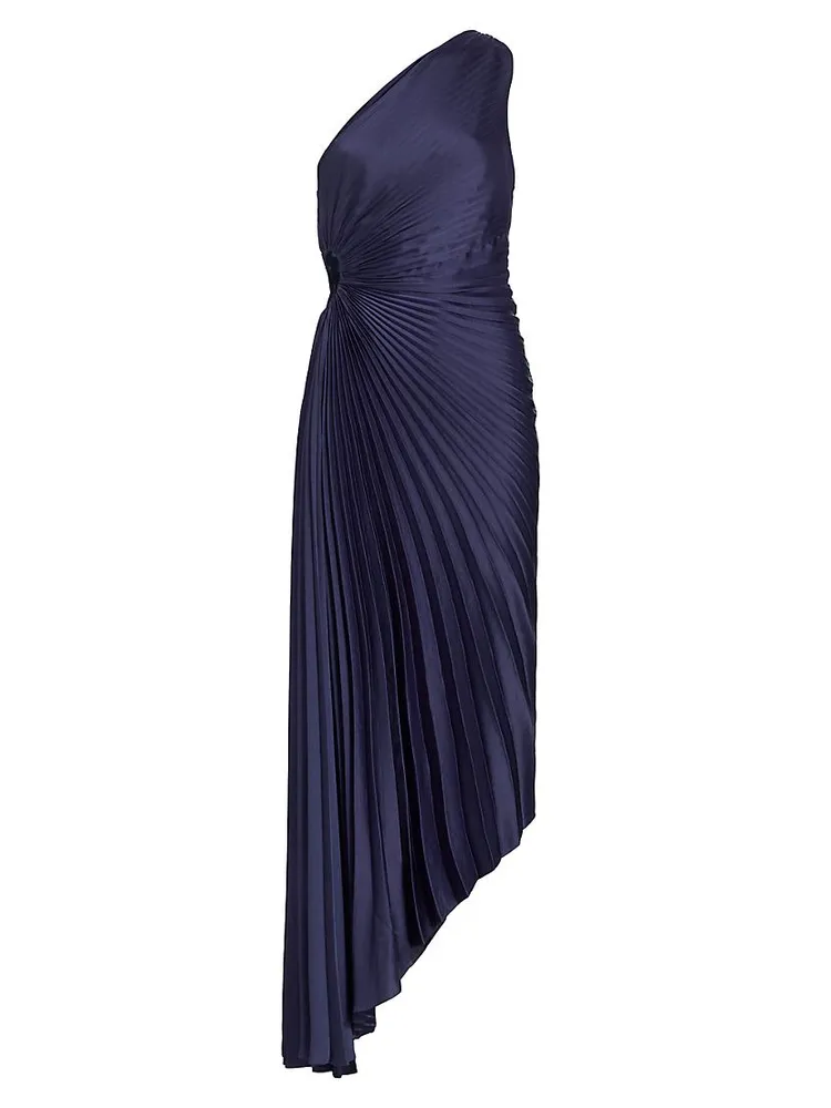 Delfina Asymmetrical Pleated Dress