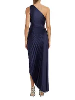 Delfina Asymmetrical Pleated Dress