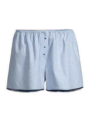 Gigi Pima Cotton Scallop-Trim Boxer