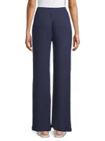 Soleil Rib-Knit Straight Pants