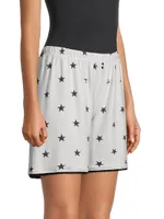 River Scallop-Trim Star Sweat Shorts