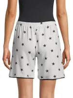 River Scallop-Trim Star Sweat Shorts