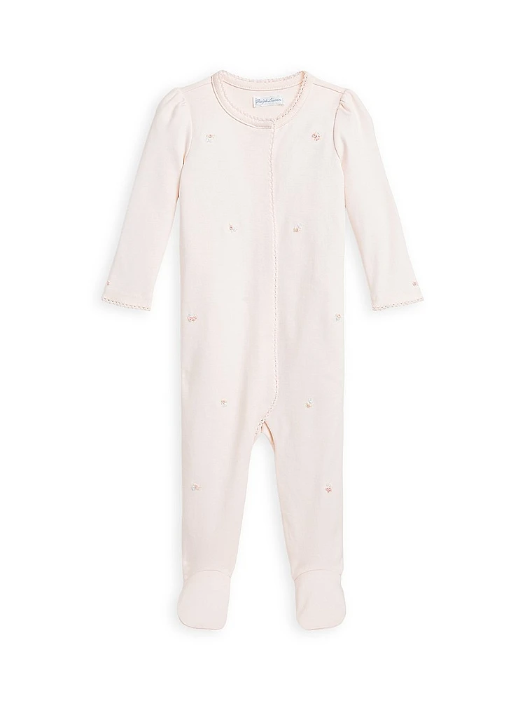 Baby Girl's Floral Organic Cotton Coverall