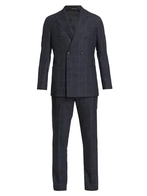 COLLECTION Windowpane Check Wool-Blend Suit