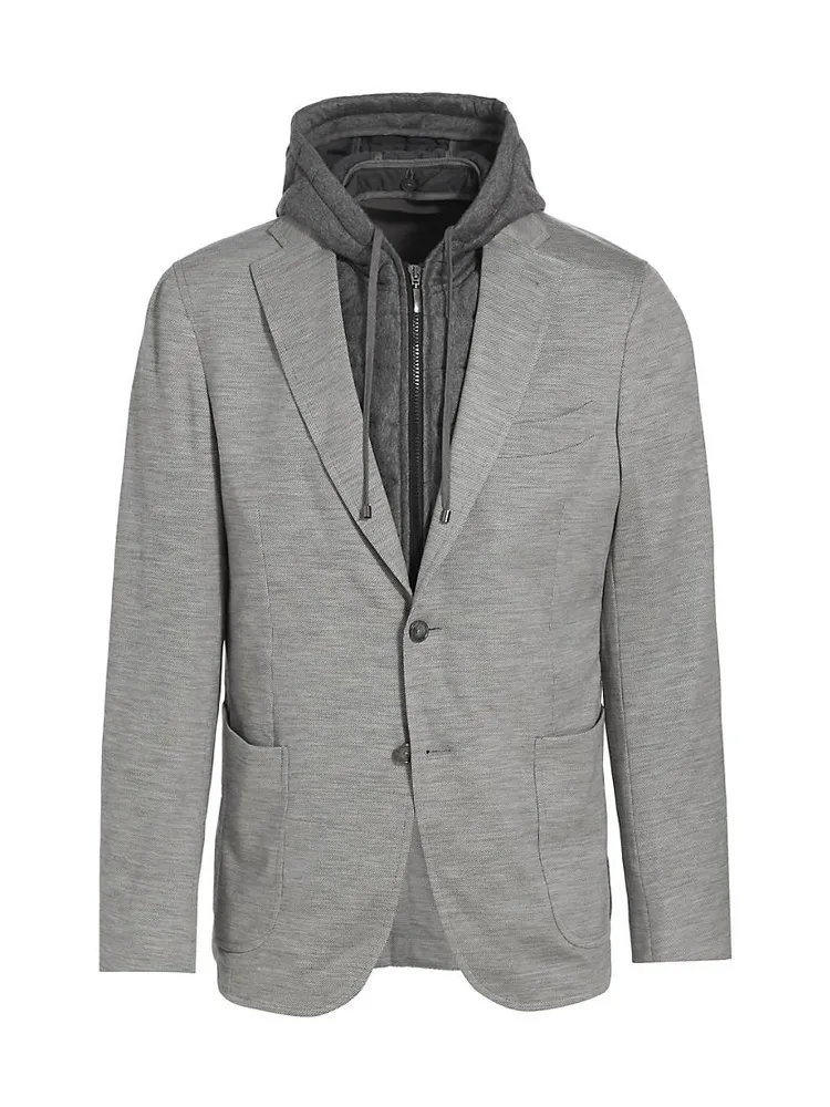 Slim-Fit Lined Wool Jersey Blazer