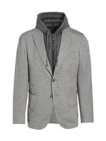 Slim-Fit Lined Wool Jersey Blazer