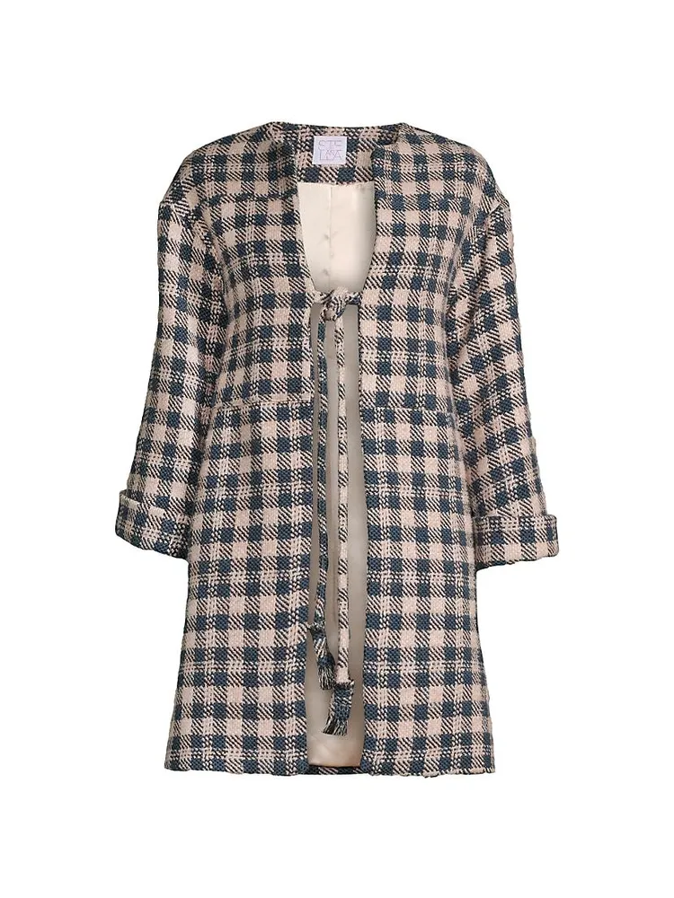 Plaid Cotton-Blend Coat