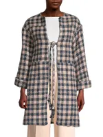 Plaid Cotton-Blend Coat