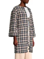 Plaid Cotton-Blend Coat