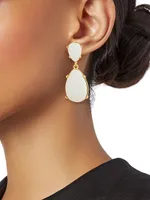 Goldtone & Resin Clip-On Drop Earrings
