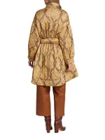 Quilted Satin Belted Coat