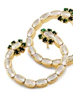 Riviera Creole 24K Gold-Plate & Crystal Earrings