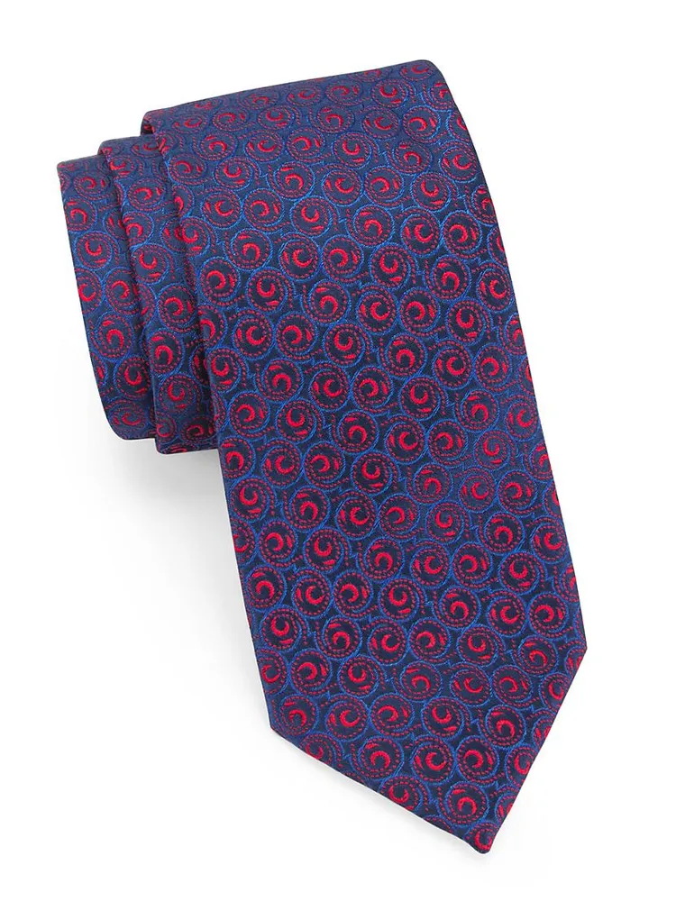 Neat Swirl Bean Silk Tie