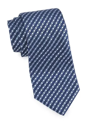 Seersucker Striped Silk Tie
