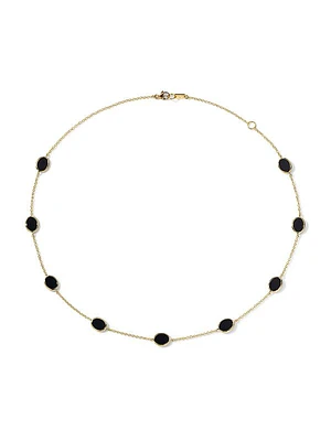 Confetti 18K Yellow Gold & Onyx Short Station Necklace