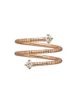 Rugiada Diamanti 18K Rose Gold, Titanium, & Diamond Wrap Ring