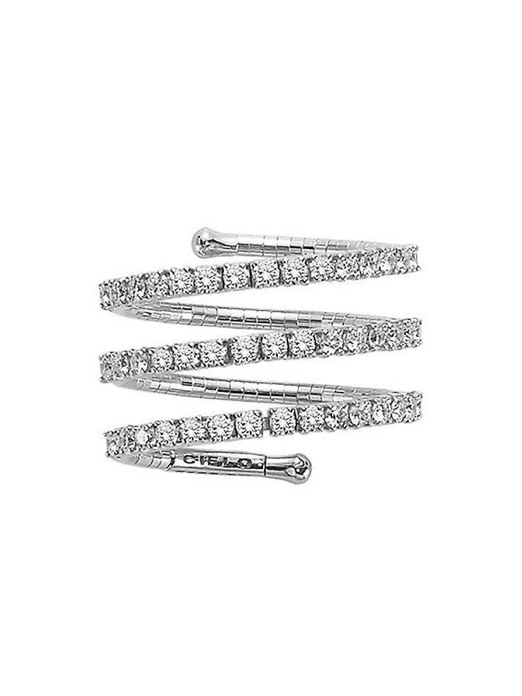 Rugiada Tennis 18K White Gold, Titanium, & Diamond Wrap Ring