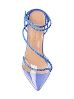 Dassy Sunset 2 Embellished PVC & Leather Ankle-Wrap Pumps