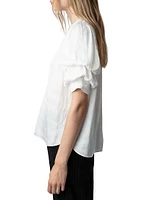 Taste Ruffled Satin Blouse