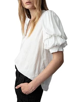 Taste Ruffled Satin Blouse