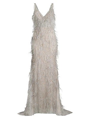 Fringed Sleeveless Gown