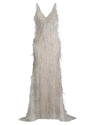 Fringed Sleeveless Gown