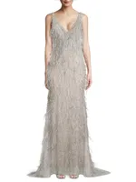 Fringed Sleeveless Gown