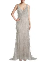 Fringed Sleeveless Gown