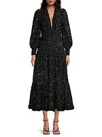 Objet D'Art Richter Lace Bishop-Sleeve Maxi Dress