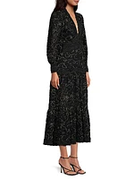 Objet D'Art Richter Lace Bishop-Sleeve Maxi Dress