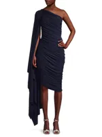 Diana Asymmetric Ruched Dress