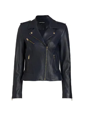 Mellie Slim Leather Biker Jacket