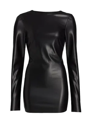 Julie Faux Leather Mini Dress