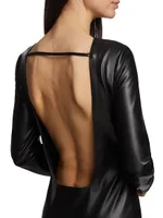 Julie Faux Leather Mini Dress