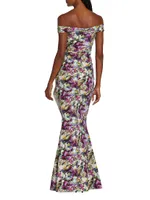 Radoslava Printed Floor-Length Gown