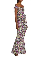 Radoslava Printed Floor-Length Gown