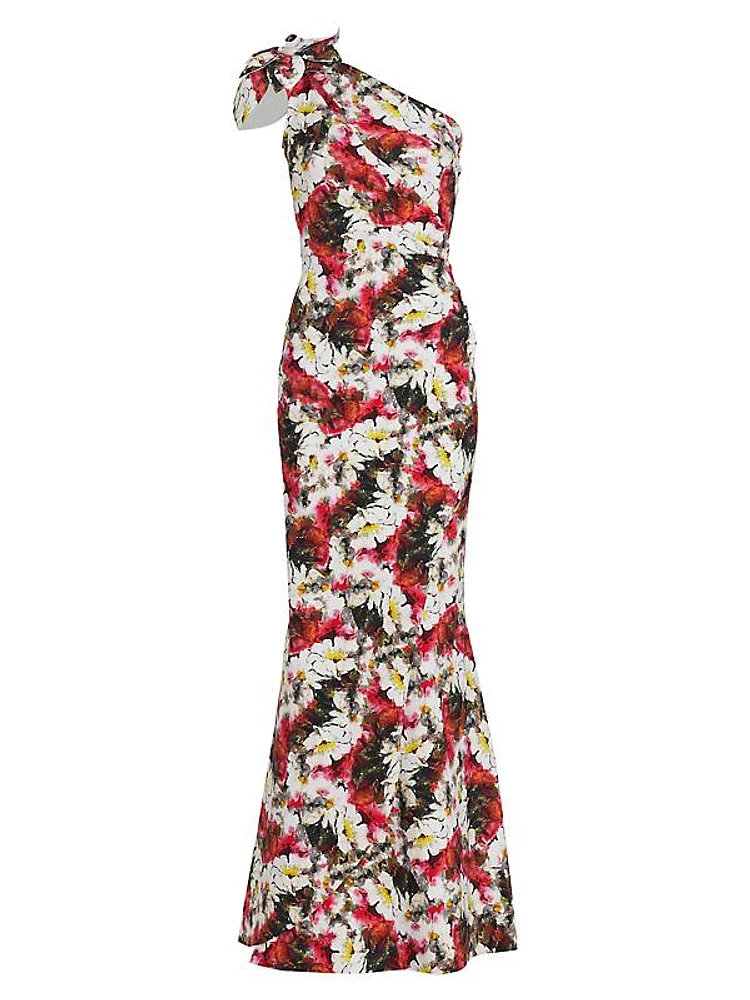 Gosia Floral One-Shoulder Gown