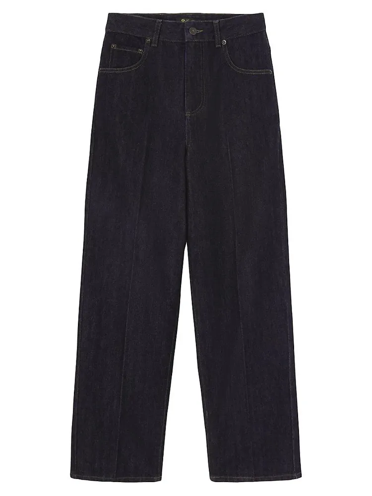 Madley Pleated Denim & Cashmere Pants