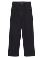 Madley Pleated Denim & Cashmere Pants