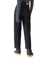 Madley Pleated Denim & Cashmere Pants