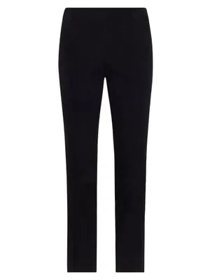 Stretch-Suede Cropped Pants